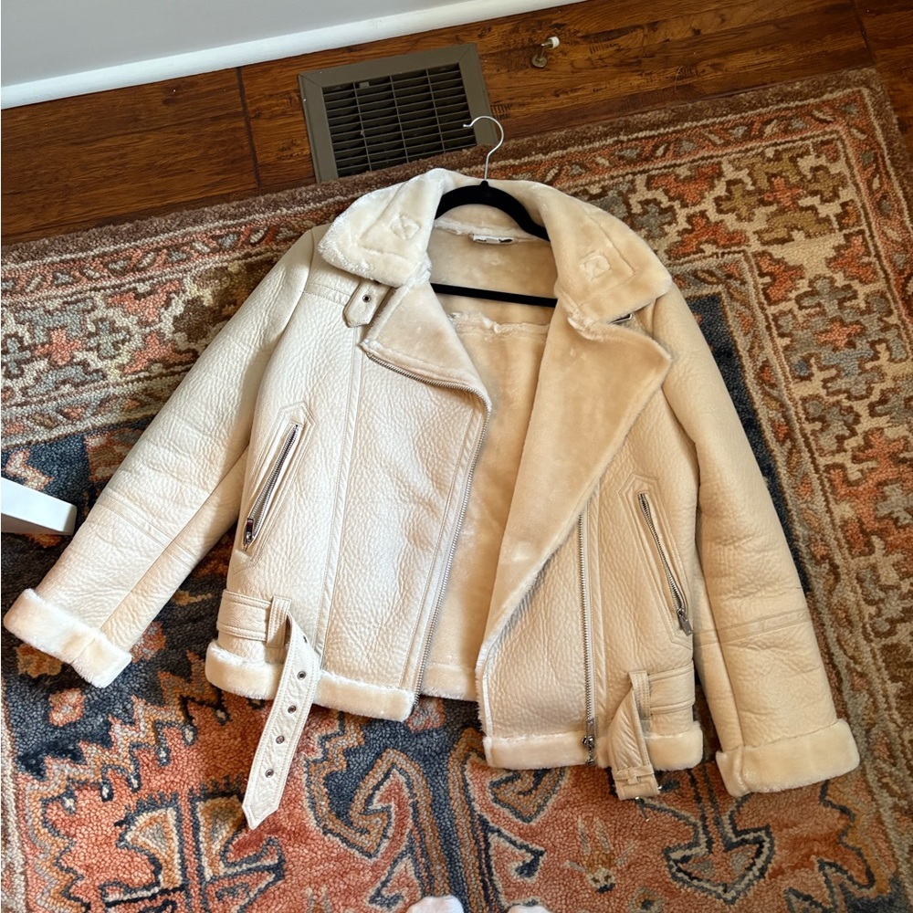 Topshop Cream Teddy Jacket